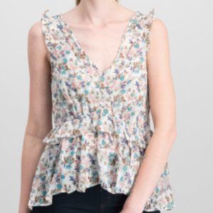 Re:named: Like New Floral print ruffle blouse